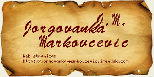 Jorgovanka Markovčević vizit kartica